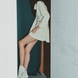pleated knit mini skirt