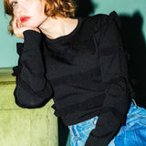 Ruffled frill sweater
