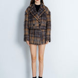 Mohair check wrap culottes