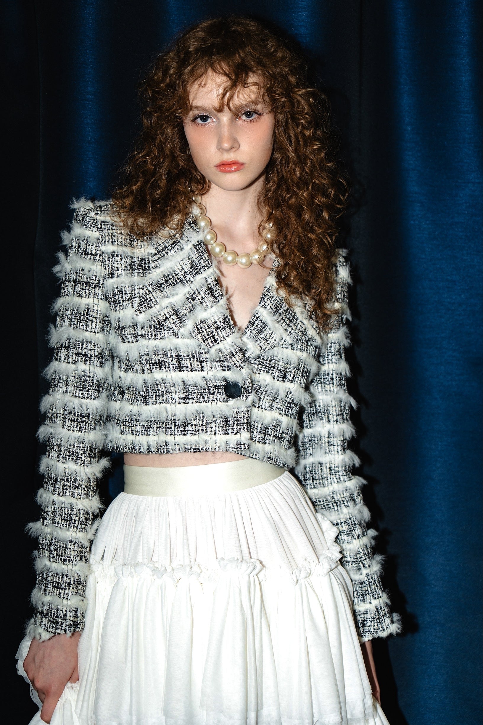 sheller シェリエ ブロックチェック カーディガン パール sheller】新品 シェリエ ブロックチェック カーディガン パール