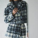 Mohair check wrap culottes