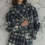 Mohair check wrap culottes