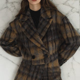 Mohair check wrap culottes