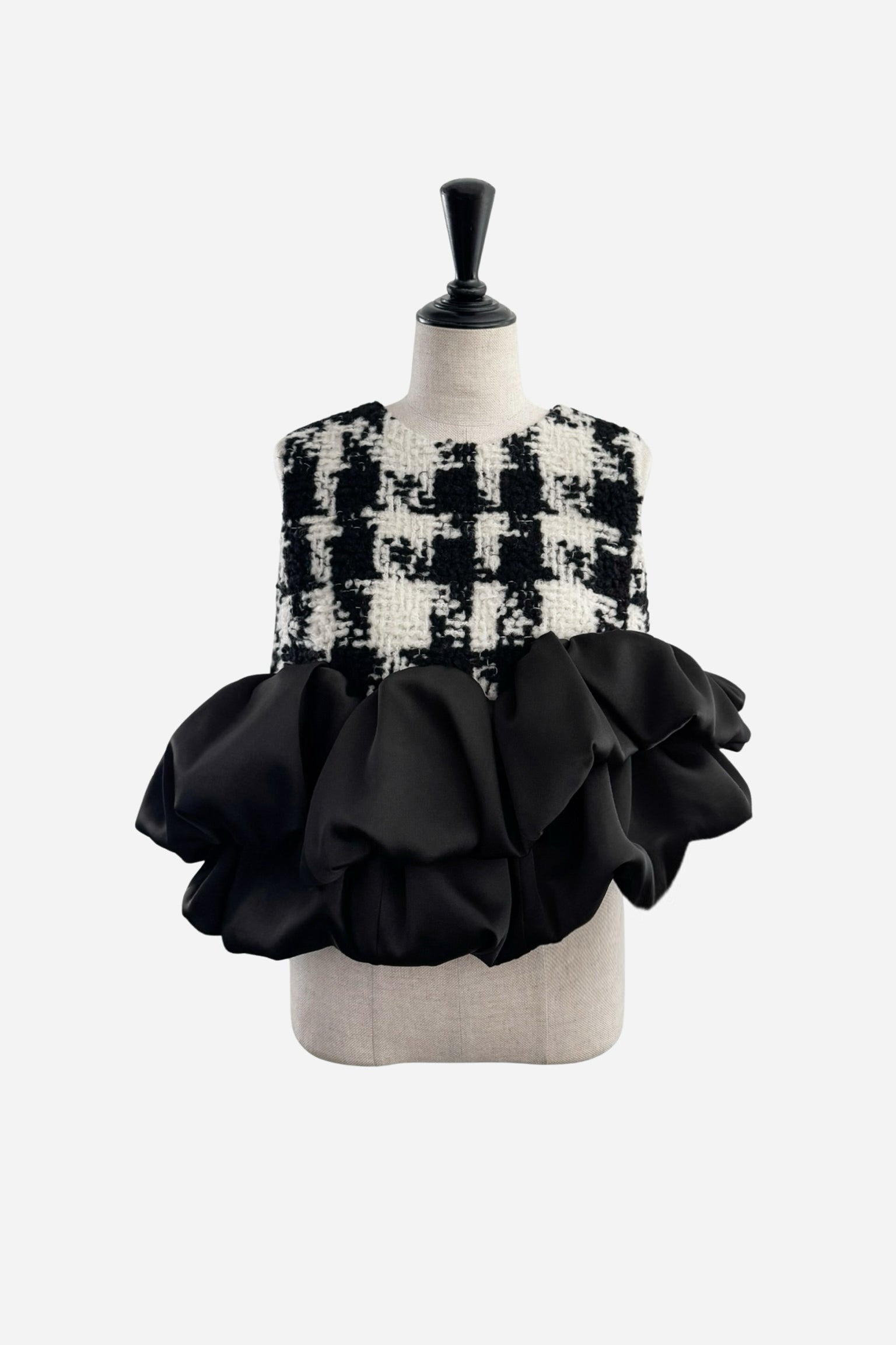 gingham tweed bloom tops – shéller / シェリエ gingham tweed bloom tops – shéller / シェリエ