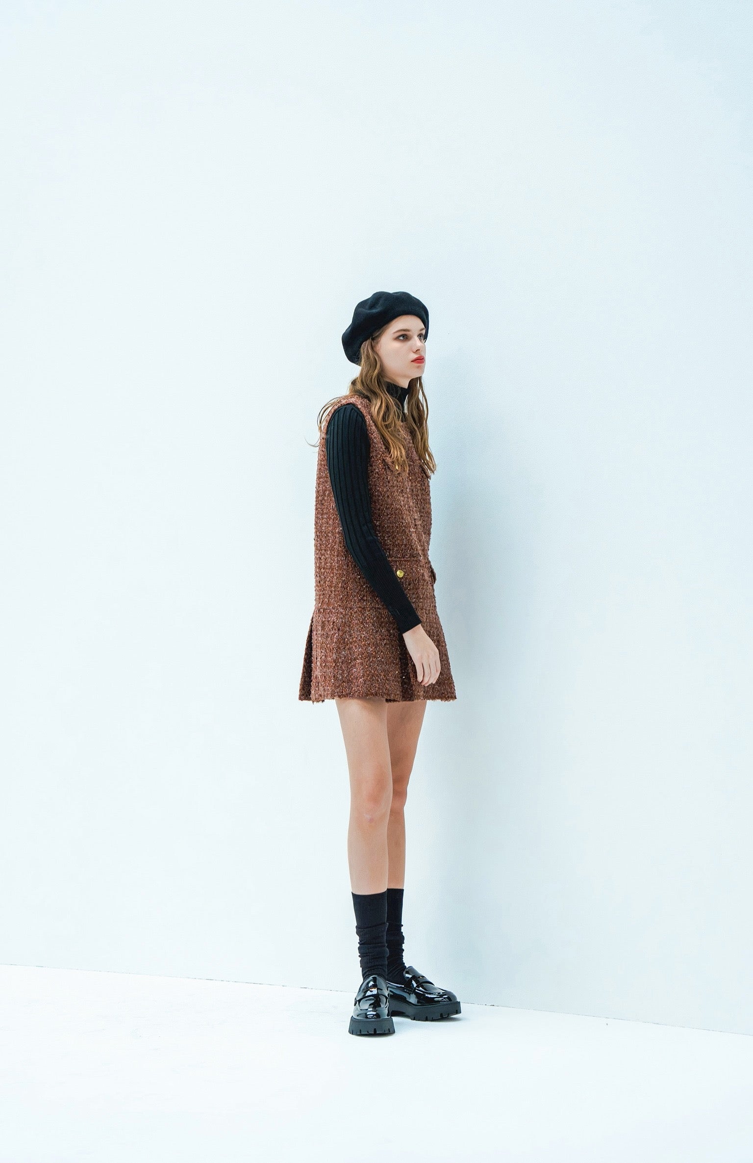 sheller】シェリエ tweed jacket&tweed skort
