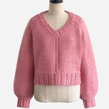 【即納】Textured V Neck Knit