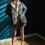 Herringbone Over Size Jacket Coat