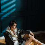 manteau veste oversize à chevrons