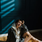 manteau veste oversize à chevrons