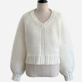 【即納】Textured V Neck Knit