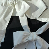 【4月上旬〜下旬】Bow Docking Sleeve Less Knit Tops