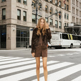 Leopard Fur Gold Button Jacket