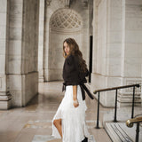 Flower Embroidery Ruffle Skirt