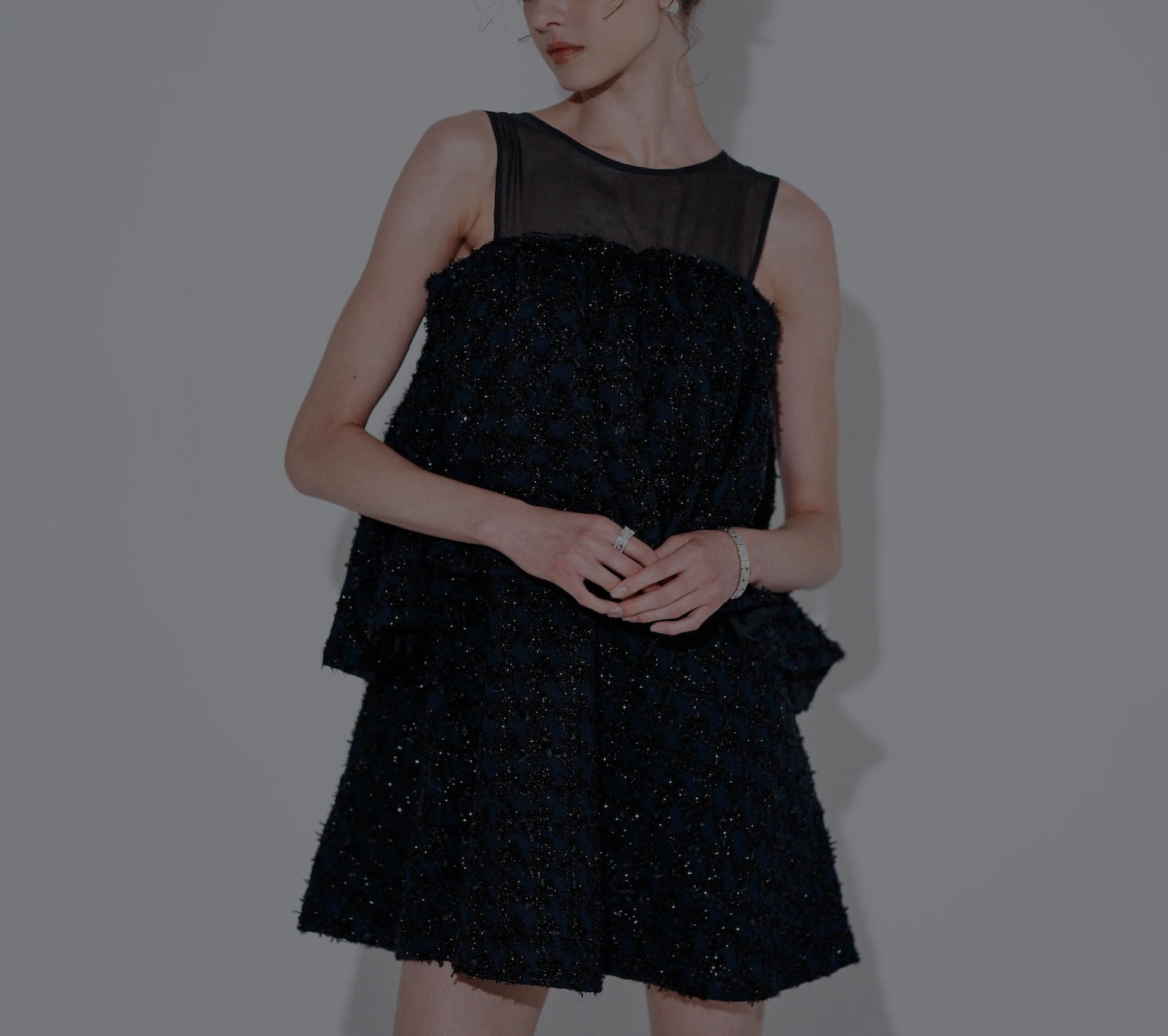 sheller シェリエ シアードットフリルミニドレス ブラック フリーサイズ flower bijou dress – shéller / シェリエ