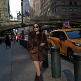 Leopard Fur Gold Button Jacket