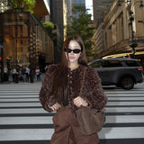 Leopard Fur Gold Button Jacket