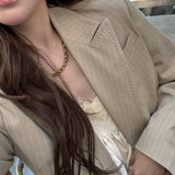 Peak Lapel Stitch Stripe Jacket