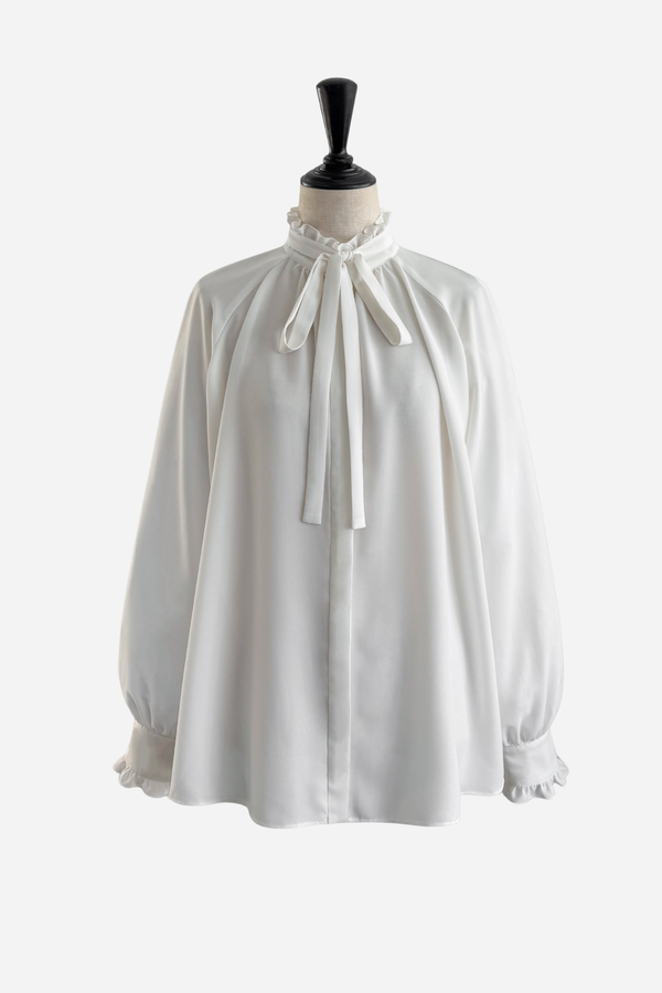 Soft Bow Frill Blouse